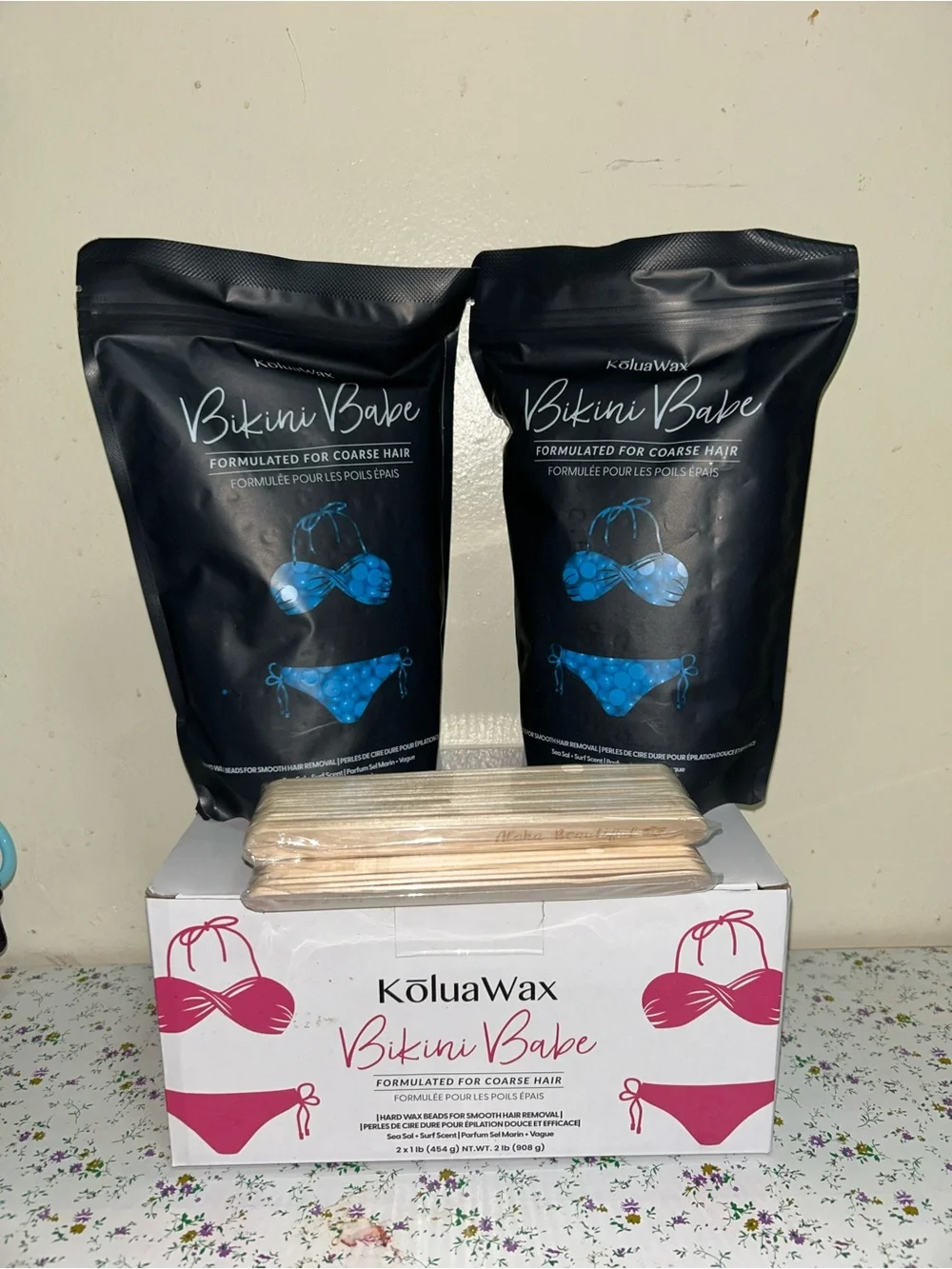 KoluaWax Wax Beads For Coarse Hair Removal Bikini Wax - Sea Salt Surf, 2lb